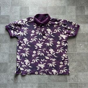 Cherokee Purple Hawaii Hawaiian polo shirt floral y2& mens medium